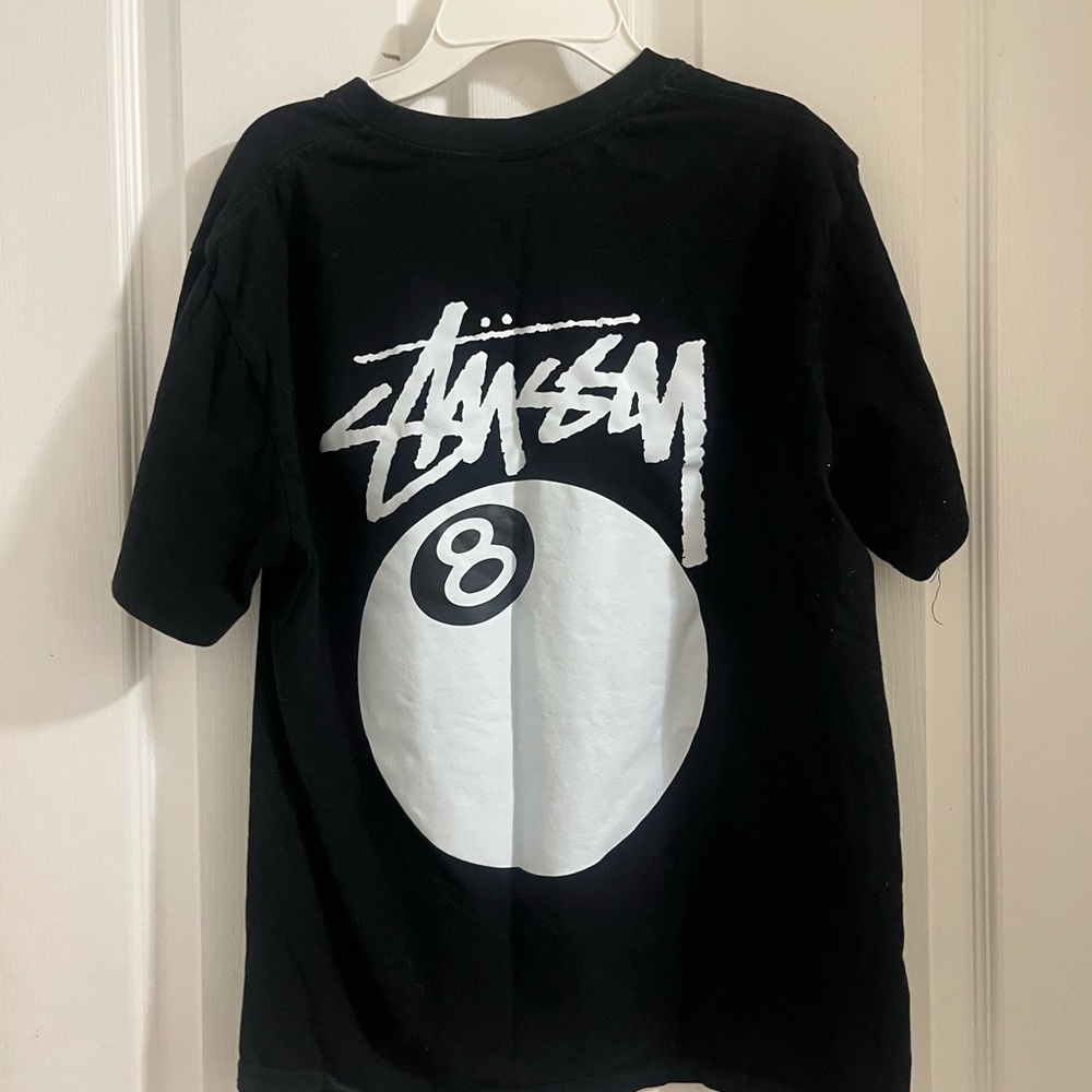 Y2K 2000s Oversized Stussy Black Graphic T-Shirt - Picture 2 of 3